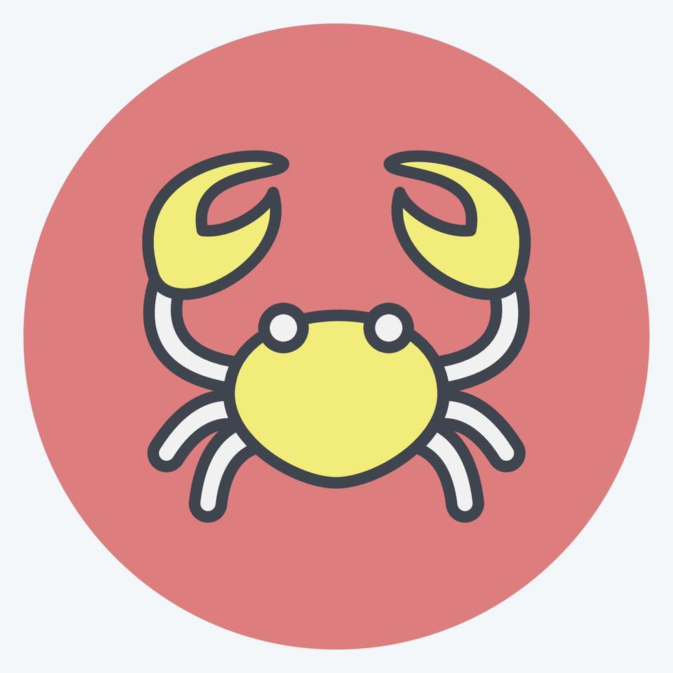 icône crabe. adapté à la viande. style de couleur assortie. conception simple modifiable. vecteur de modèle de conception. simple illustration