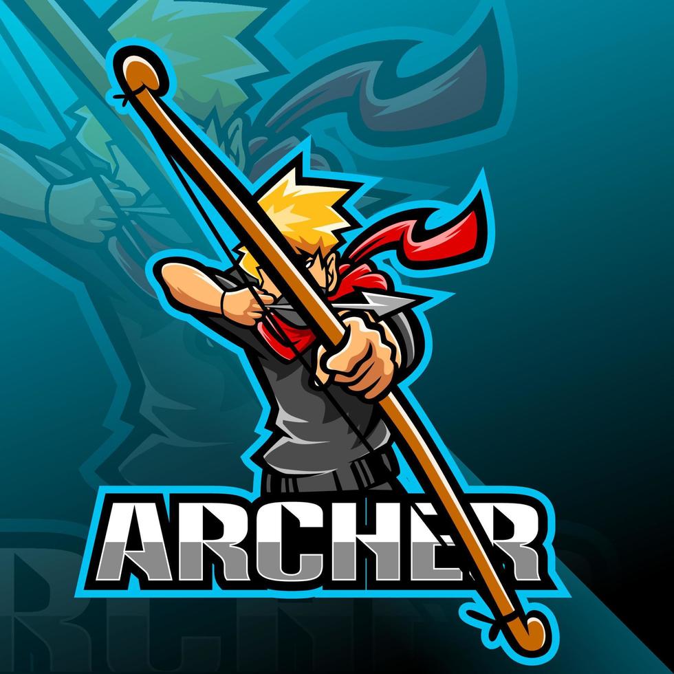 création de logo de mascotte archer esport vecteur