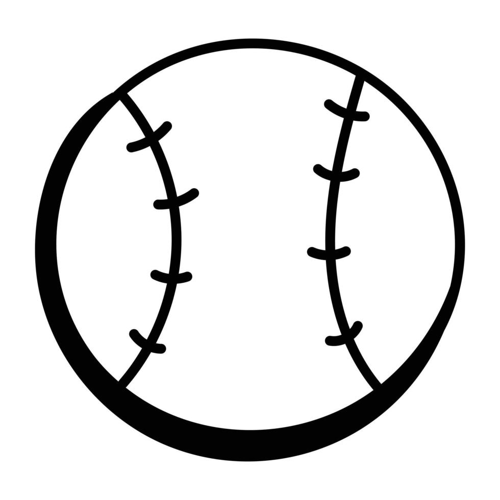 icône de griffonnage à la mode du baseball vecteur