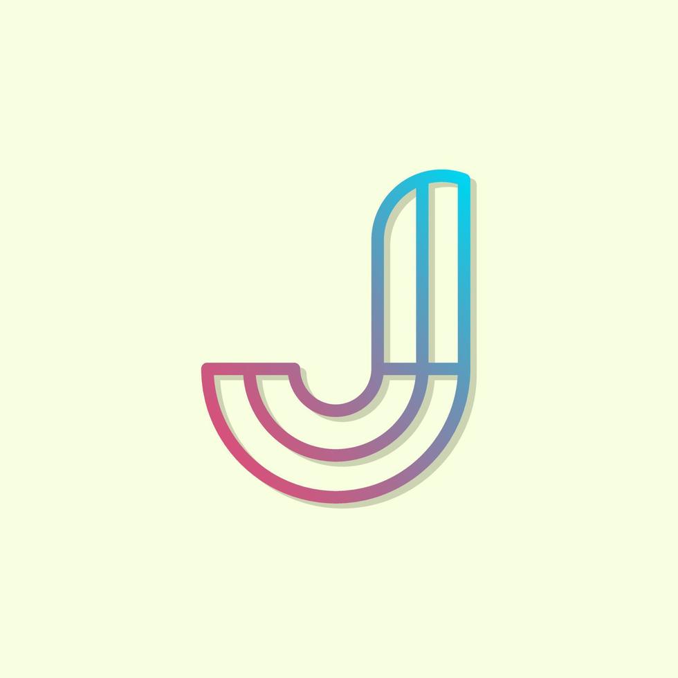 concept de logo lettre j. logotype dégradé, plat, simple, moderne et linéaire. violet et rose. adapté au logo, à l'icône, au symbole et au signe. tels que l'initiale ou le logo de l'entreprise vecteur