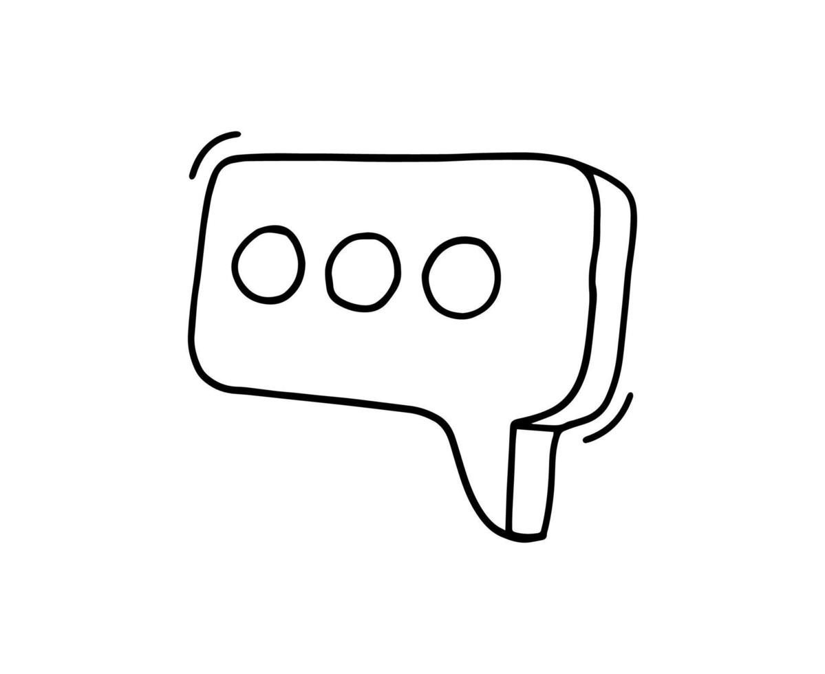 bulle de dialogue doodle illustration vectorielle dessinés à la main vecteur