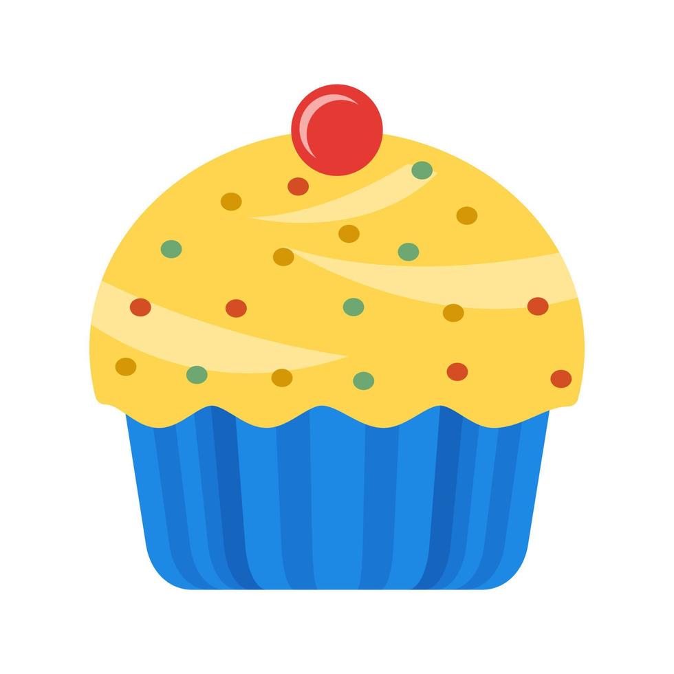 icône multicolore plat muffin crème vecteur