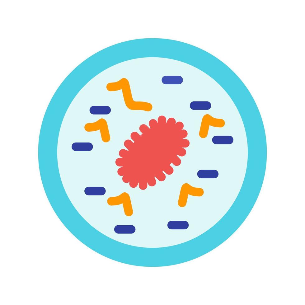 bactérie dans l'icône plate multicolore de la diapositive vecteur