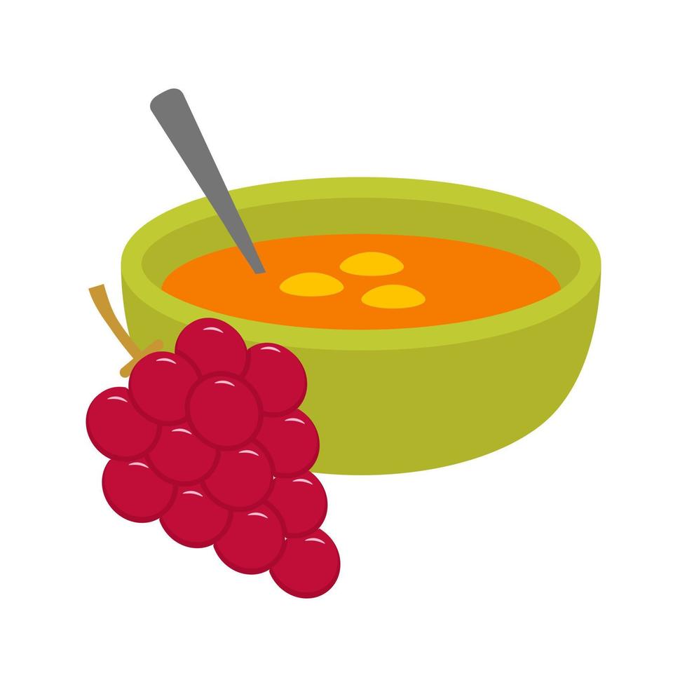 icône multicolore plate de soupe froide espagnole vecteur