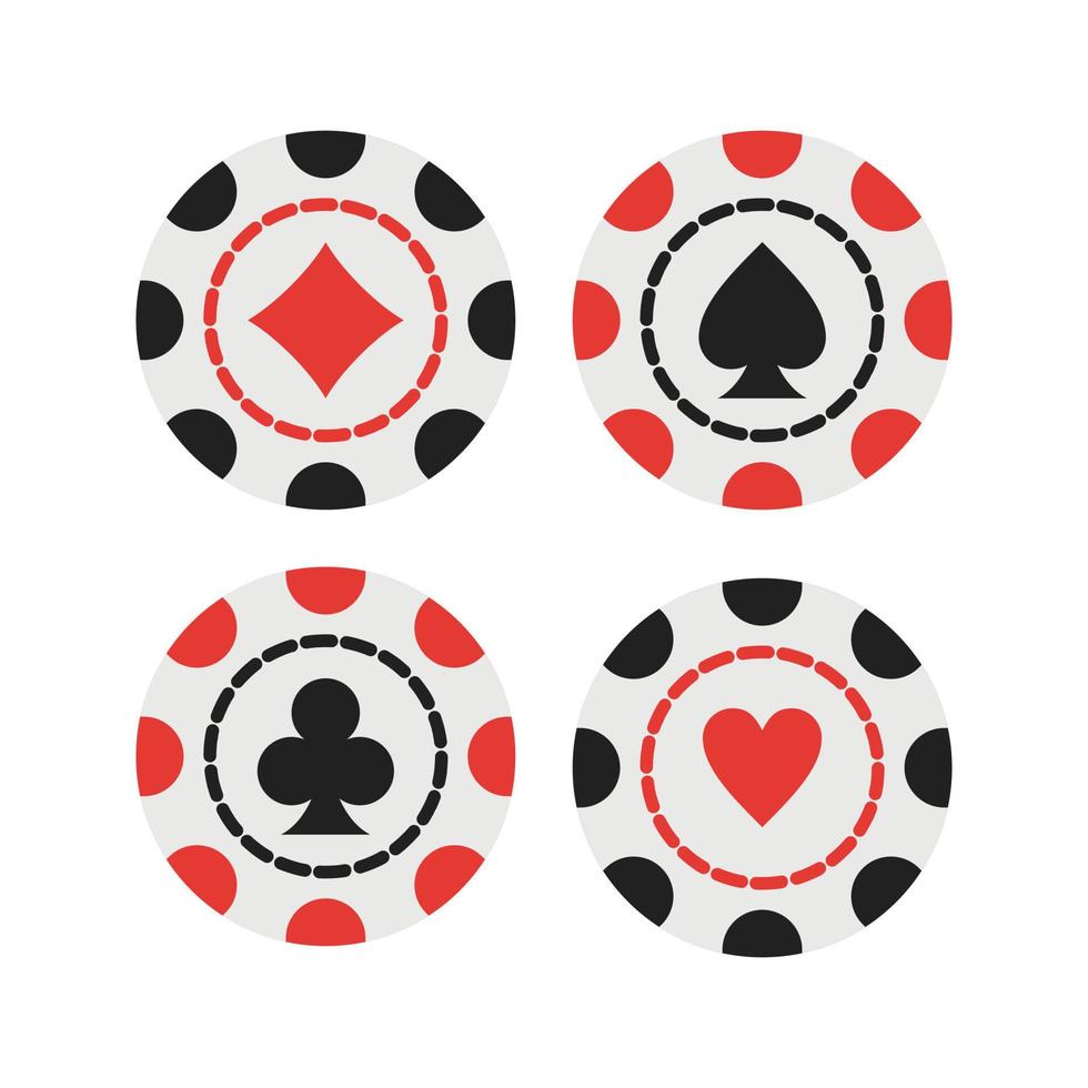 icône plate multicolore de jetons de casino vecteur