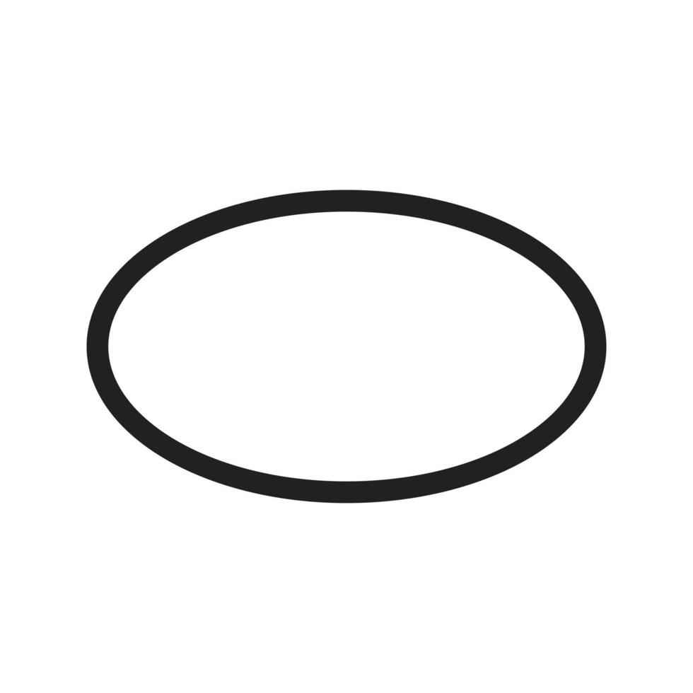 icône de ligne ovale vecteur