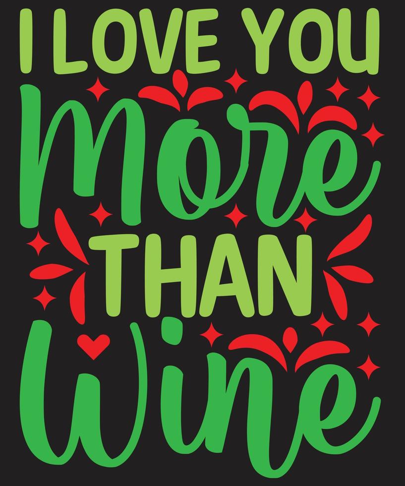je t'aime plus que le vin vecteur