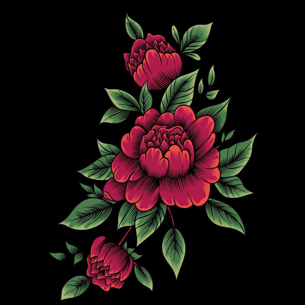 illustration vectorielle de roses rouges vecteur