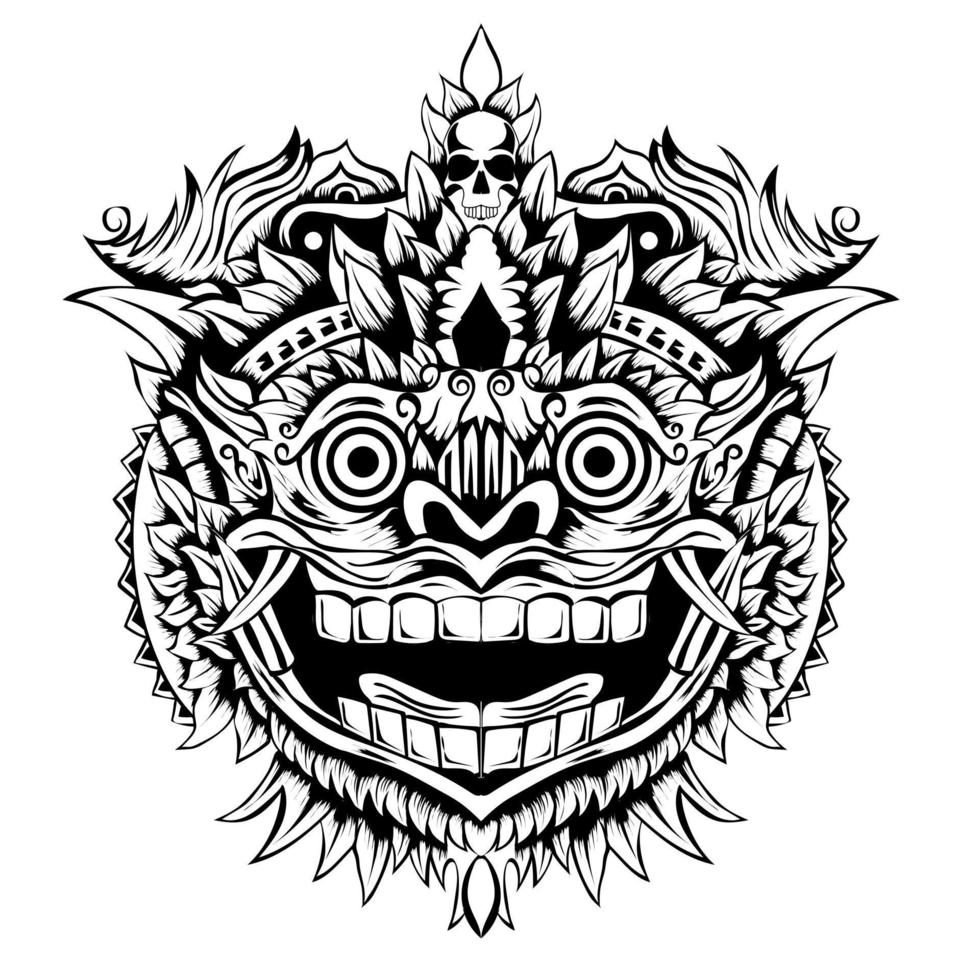 illustration vectorielle de masque balinais barong vecteur