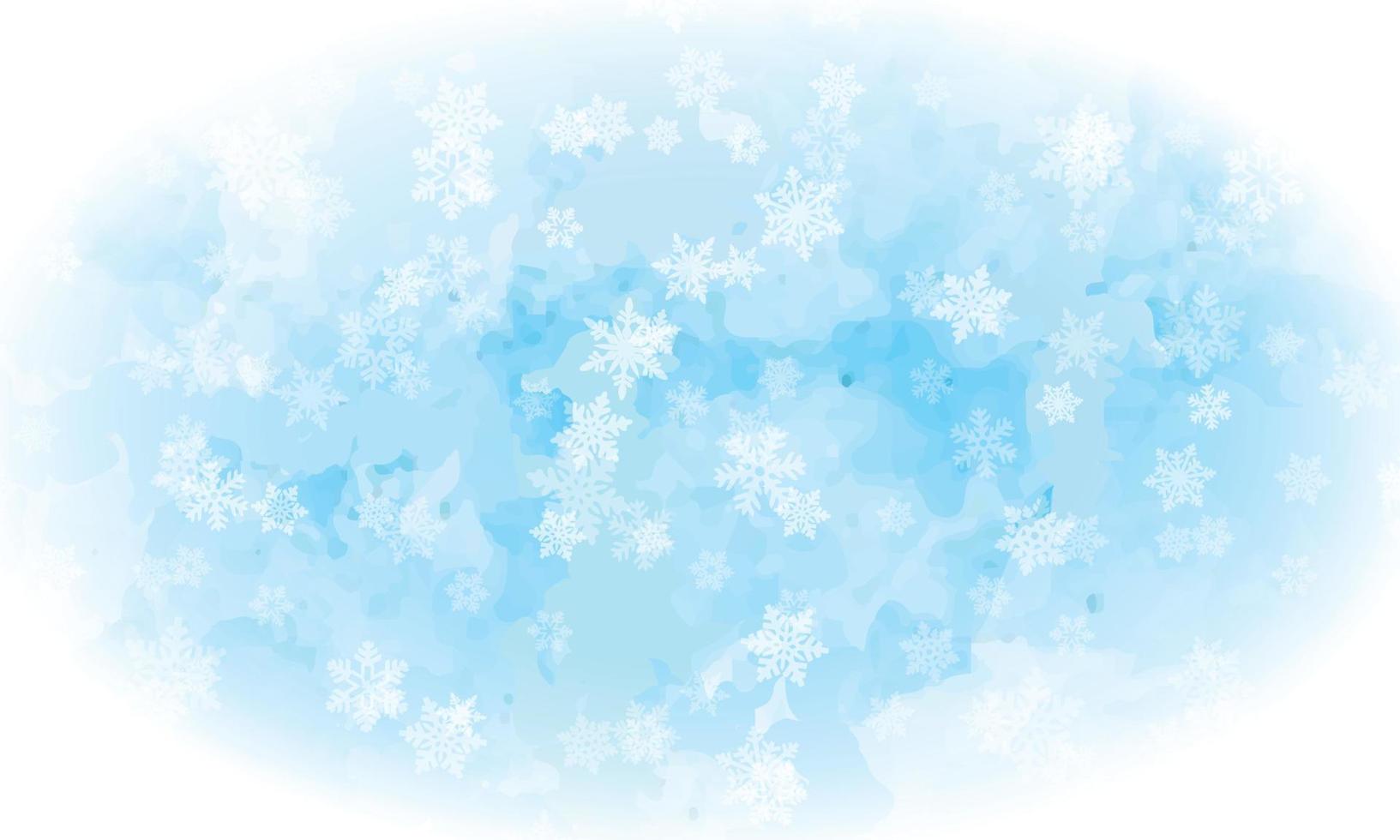 flocons de neige abstraits sur fond de glace bleue. vecteur