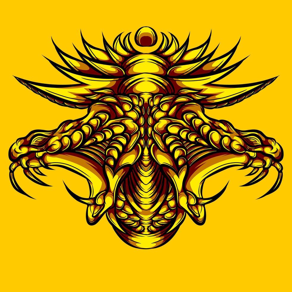 conception de vecteur de trophée tête de serpent doré