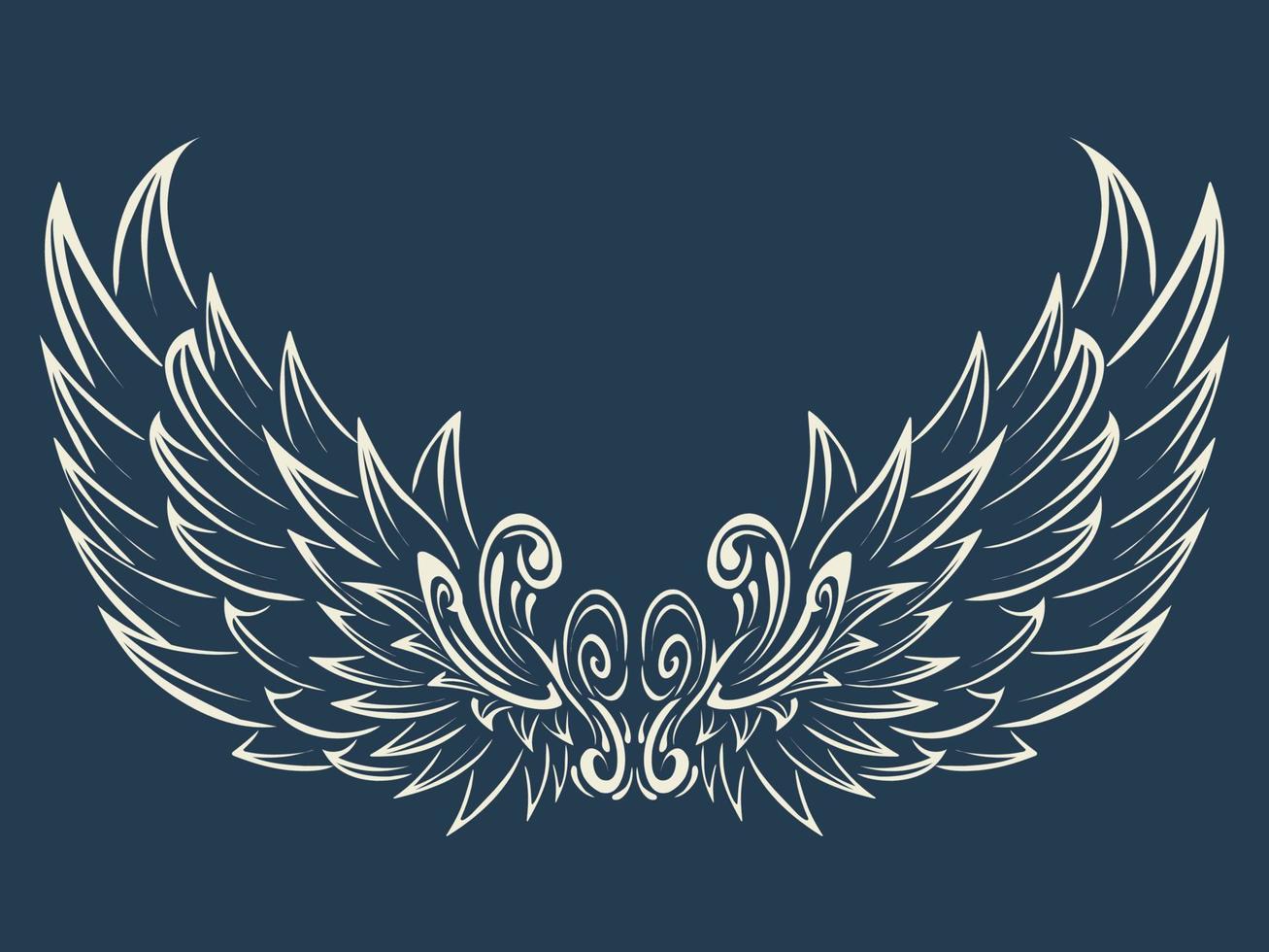 conception d'illustration vectorielle gratuite du logo des ailes d'ange blanc vecteur