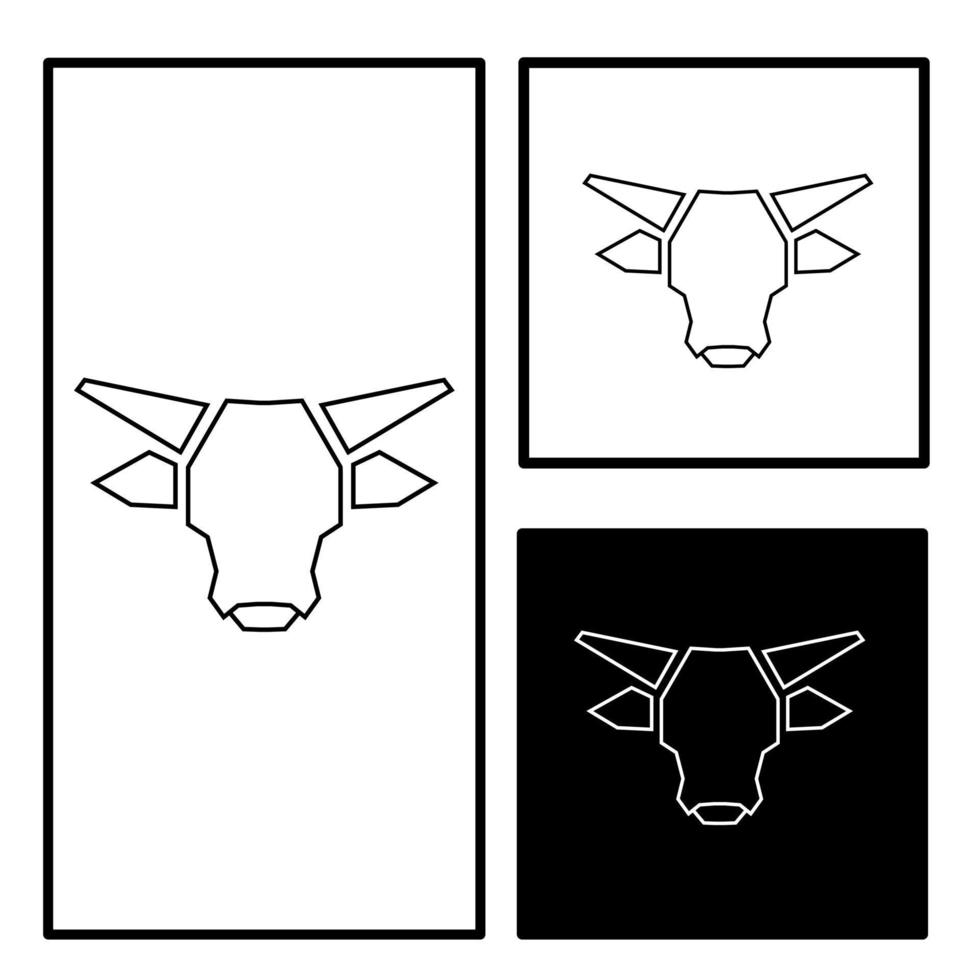 création de logo tête de taureau dessin au trait vecteur gratuit