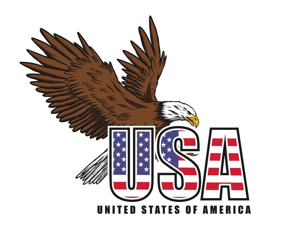 illustration de conception des états-unis, peut être utilisée pour la mascotte, le logo, les vêtements et plus encore vecteur