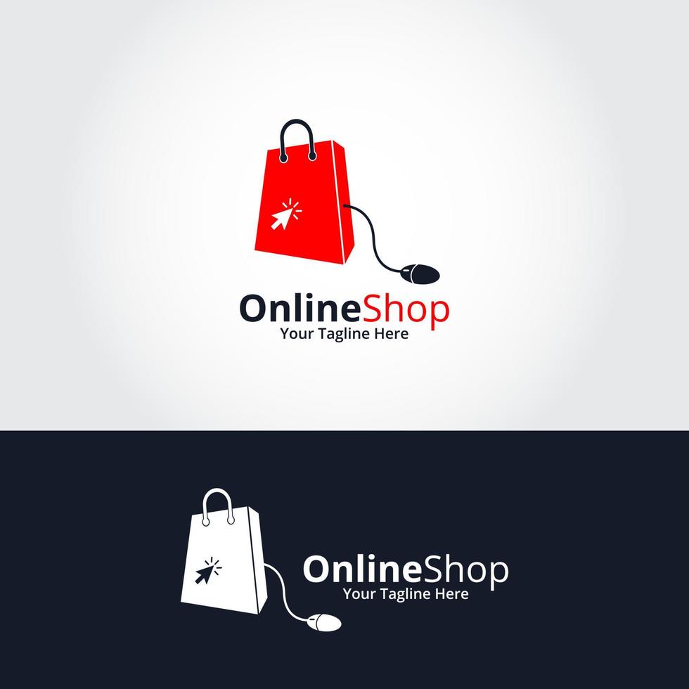 modèle de conceptions de logo de boutique en ligne. graphique vectoriel d'illustration. parfait pour le commerce électronique, la vente, l'élément Web du magasin, l'emblème de l'entreprise.