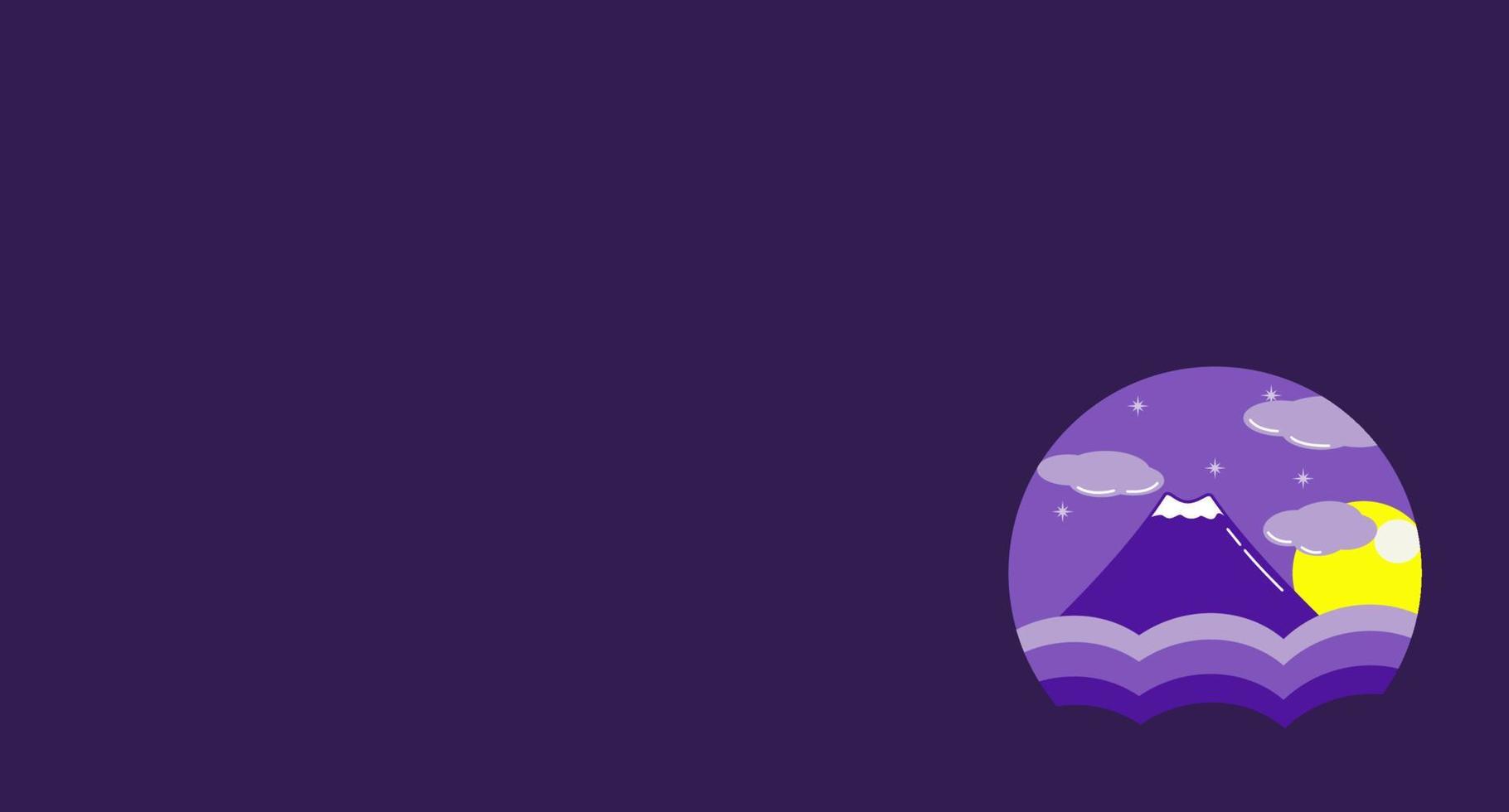paysage de montagne. icône de vecteur. abstrait violet panoramique violet montagne cercle logo icône vecteur conception graphique illustration idée
