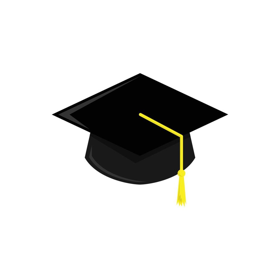 illustration vectorielle abstraite de chapeau de graduation, parfaite pour l'éducation, style de couleur plate vecteur