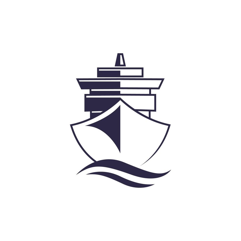 illustration de modèle de logo vectoriel de navire isolée sur fond blanc. image de bateau. icône de navire. logo de navire pour l'industrie du transport ou du voyage. symbole du navire.