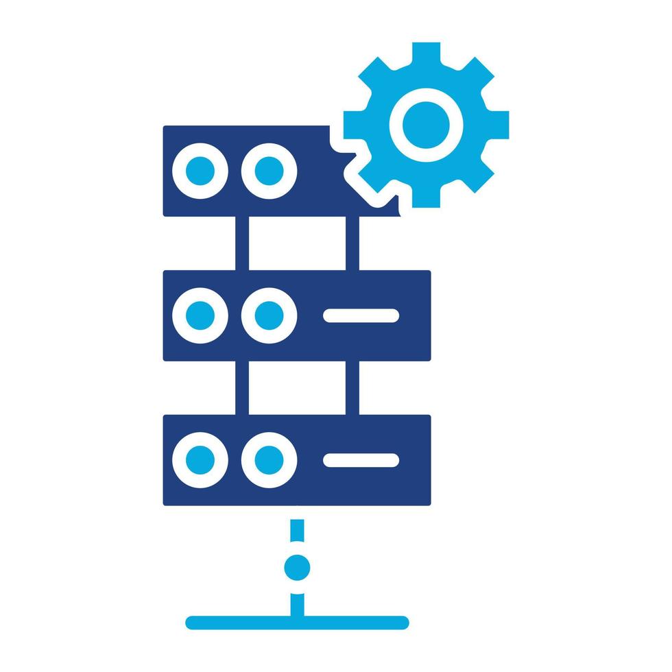 icône de deux couleurs de glyphe de serveur industriel vecteur