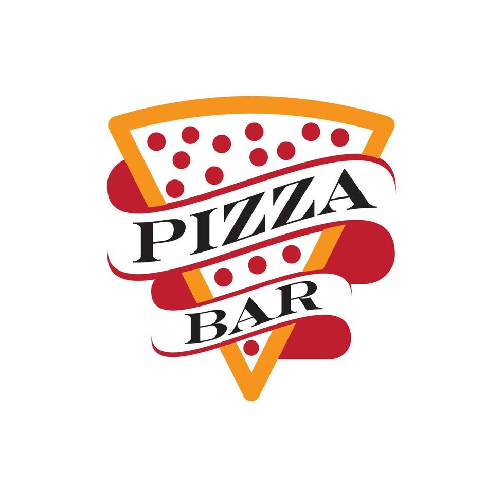 création de logo de bar à pizza ou de restaurant de pizza vecteur