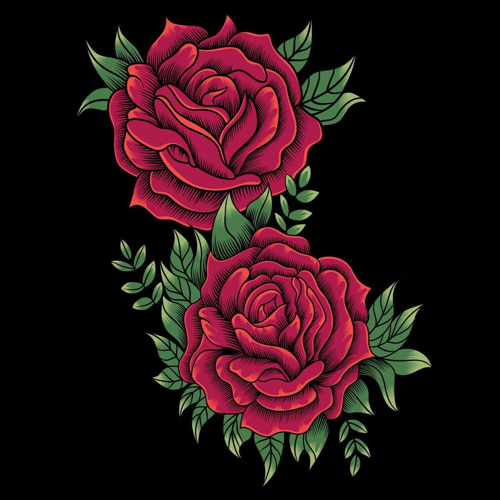 illustration vectorielle de roses rouges vecteur