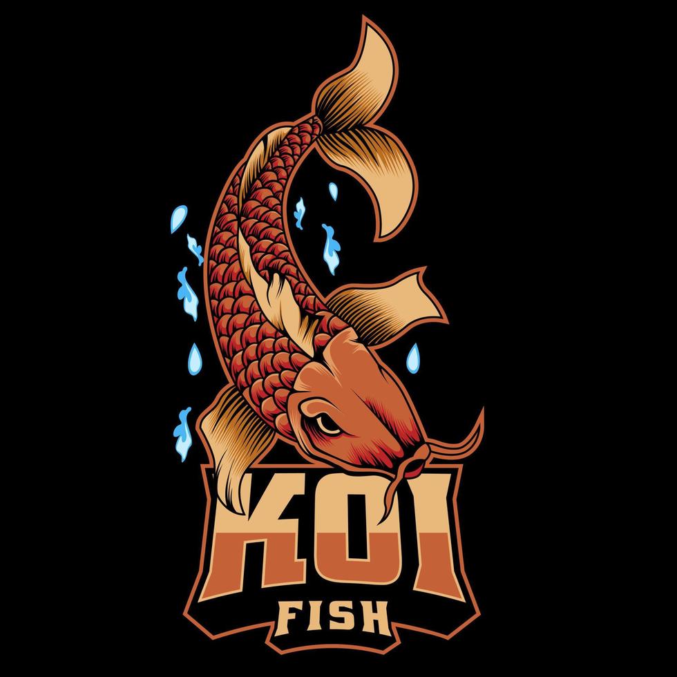 illustration vectorielle de logo de mascotte de poisson koi vecteur