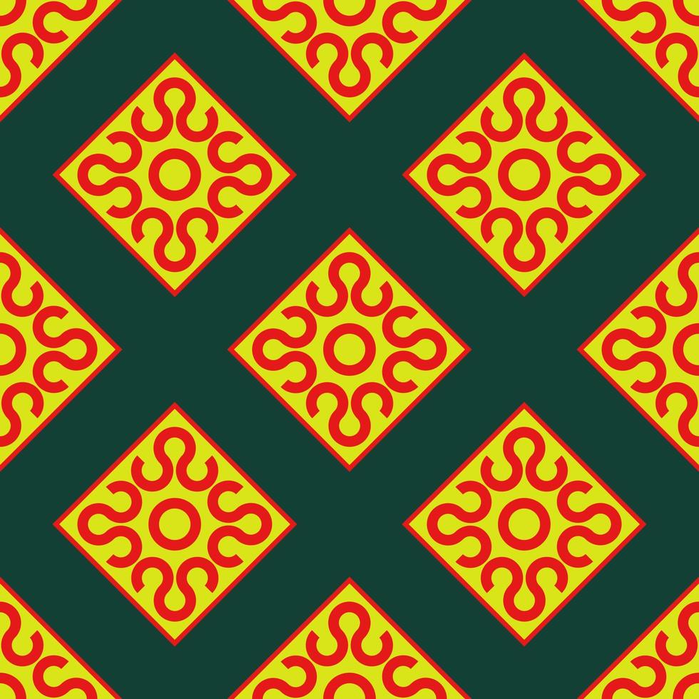 motif de tissu géométrique floral asiatique vecteur