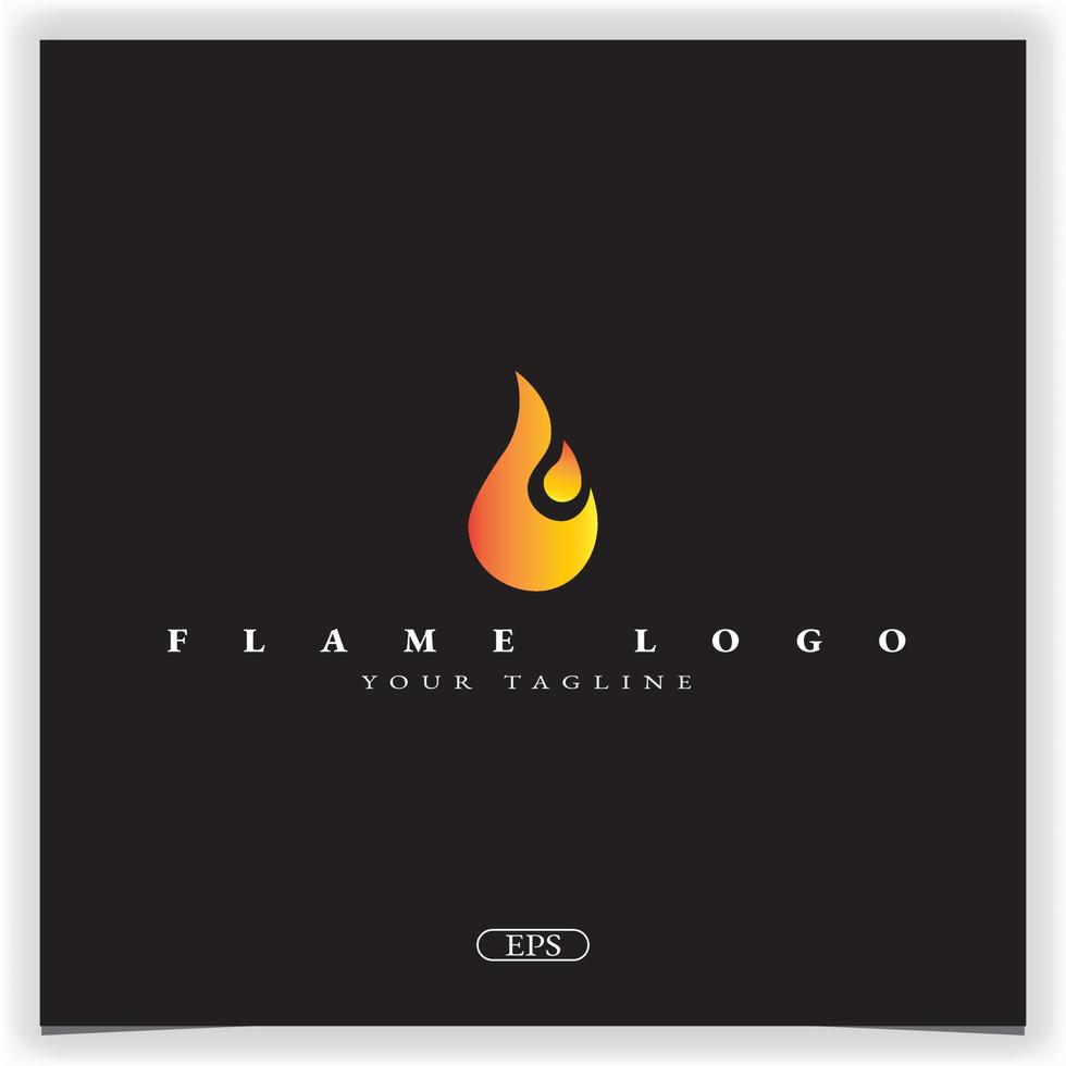 logo de flamme abstraite modèle élégant premium vecteur eps 10