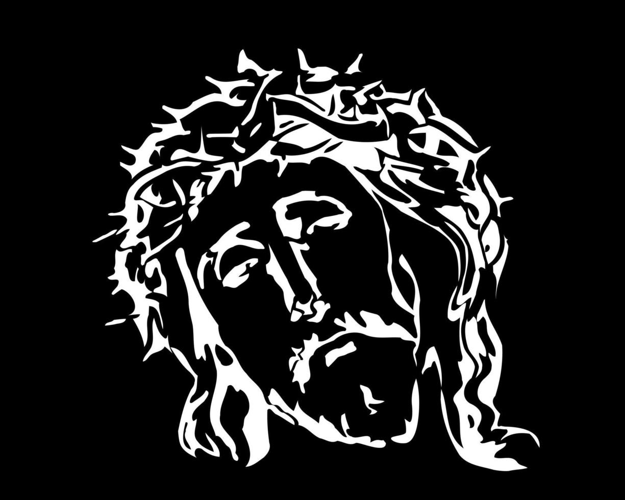 image de jésus christ sur fond noir vecteur