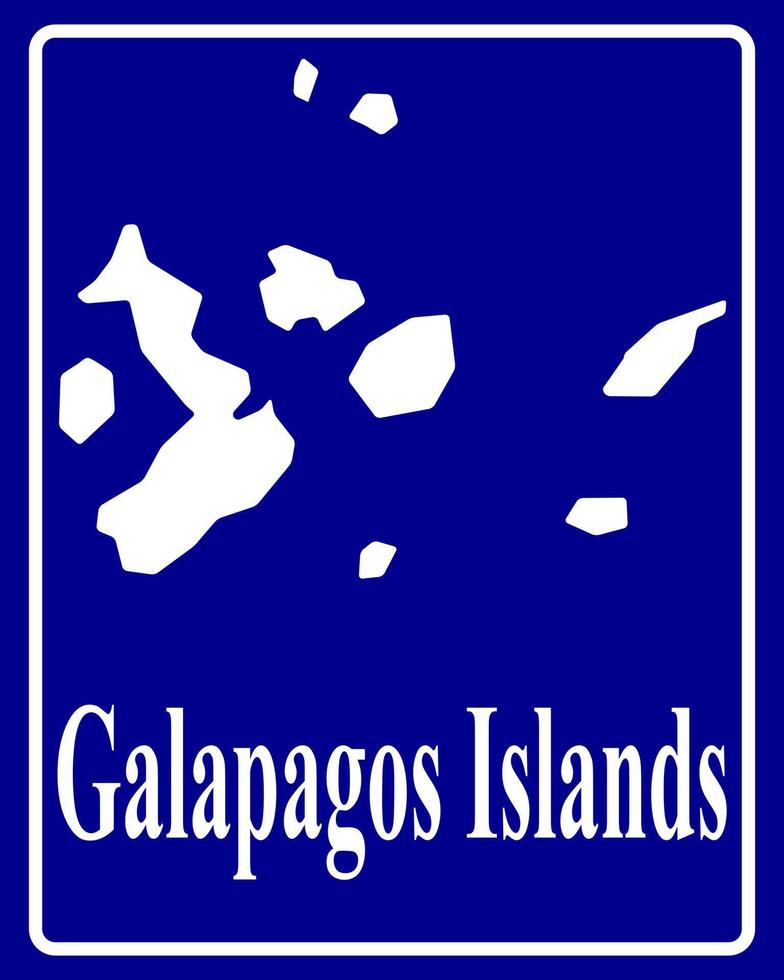 signer comme une silhouette blanche carte des îles galapagos vecteur