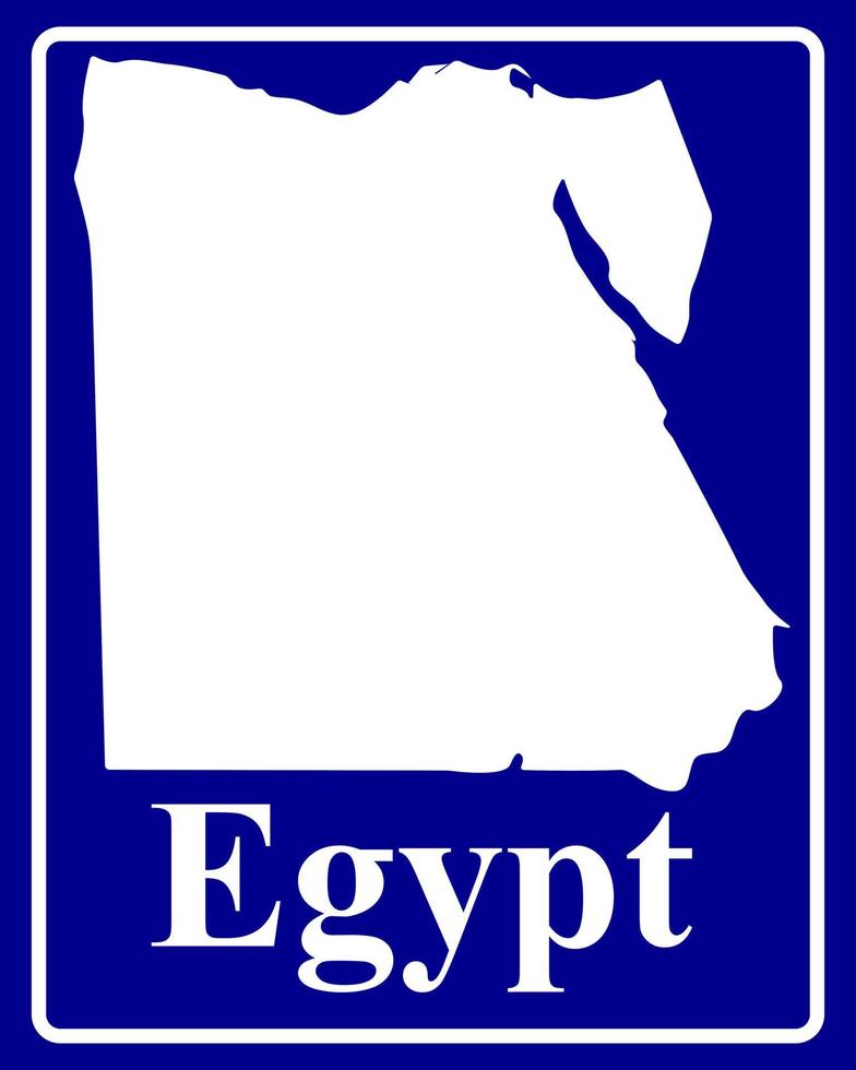 signer comme une silhouette blanche carte de l'egypte vecteur