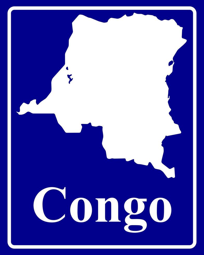 signer comme une silhouette blanche carte du congo vecteur