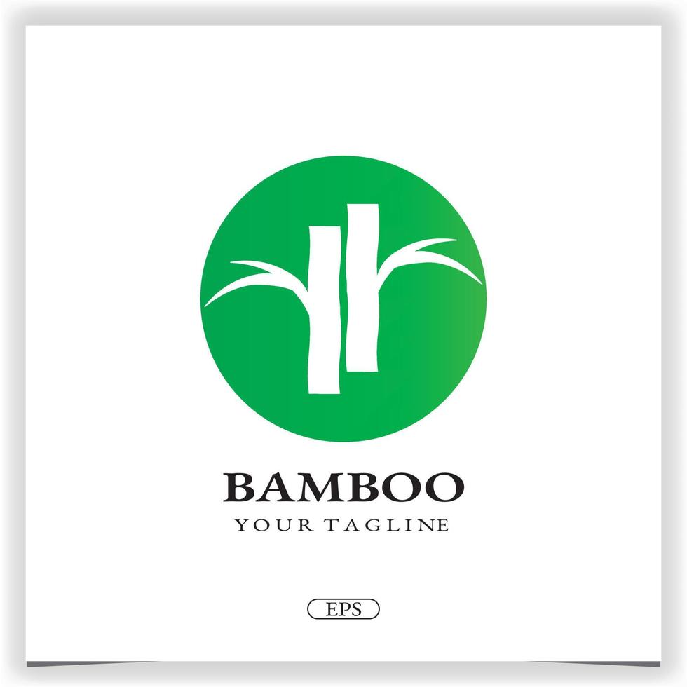 modèle de conception de logo de bambou vert cercle logo vectoriel premium modèle élégant premium vecteur eps 10