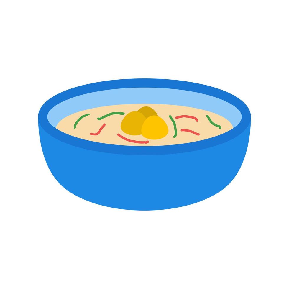 icône multicolore plate de soupe aux boulettes vecteur