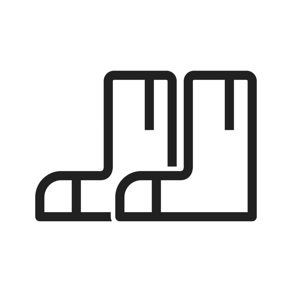 icône de ligne de bottes de jardinage vecteur