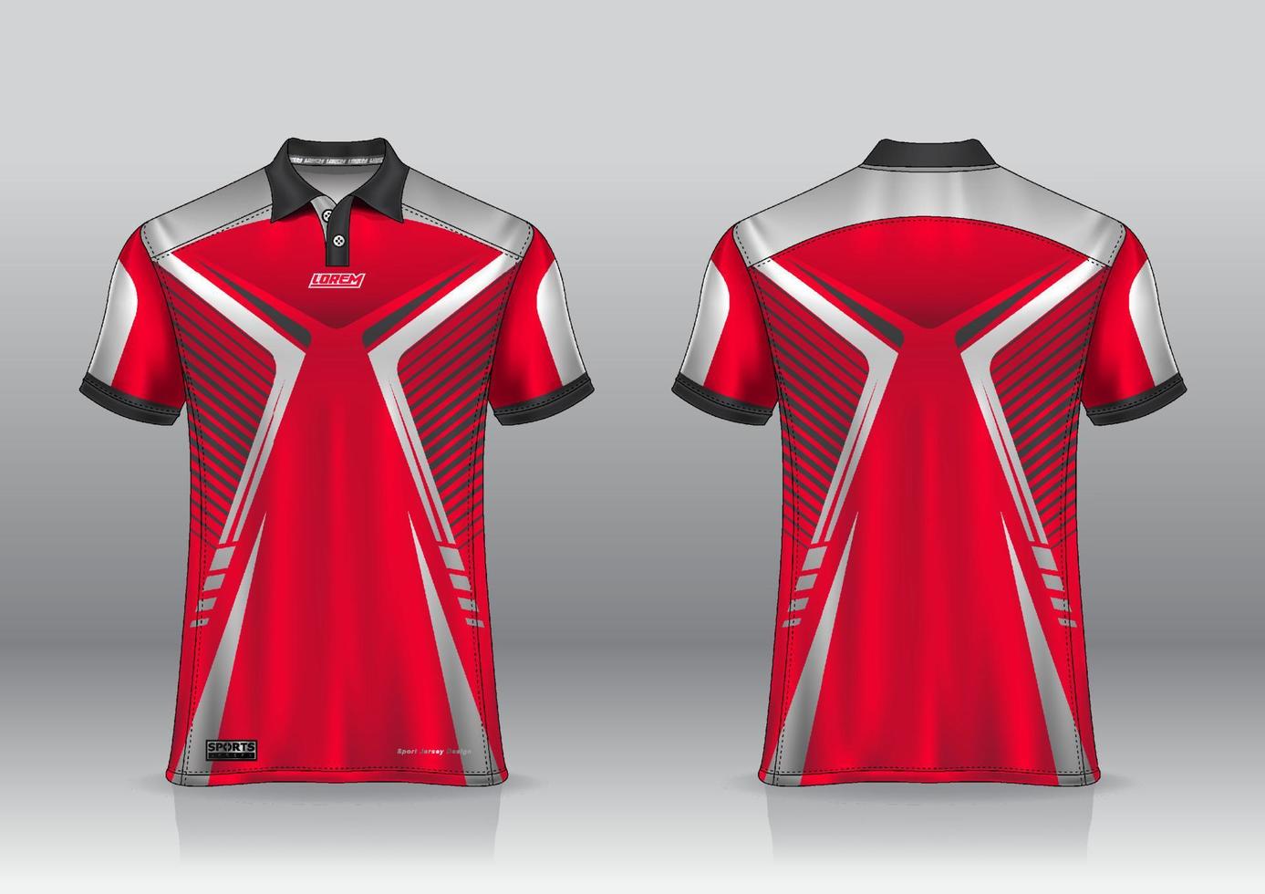 conception uniforme de polo, peut être utilisé pour le badminton, le golf en vue de face, vue de dos. vecteur de maquette de maillot, design premium très simple et facile à personnaliser