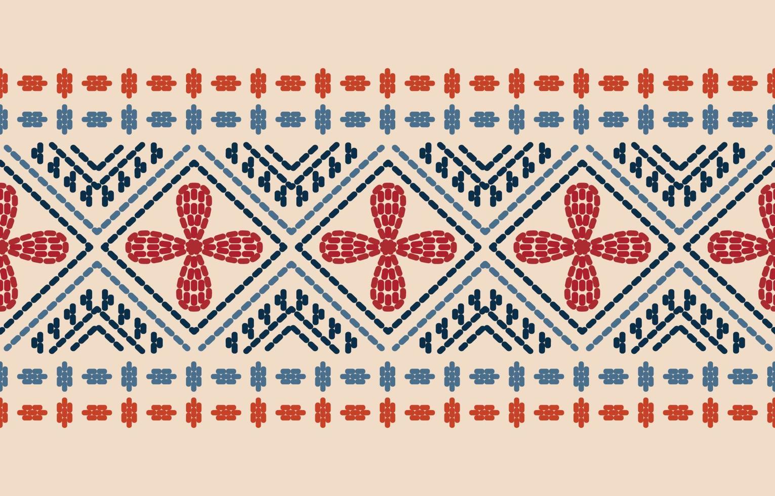 bordure à la main bel art. modèle sans couture navajo en broderie tribale, folklorique, ornement d'art géométrique aztèque mexicain print.design pour tapis, papier peint, vêtements, emballage, tissu, couverture, textile vecteur