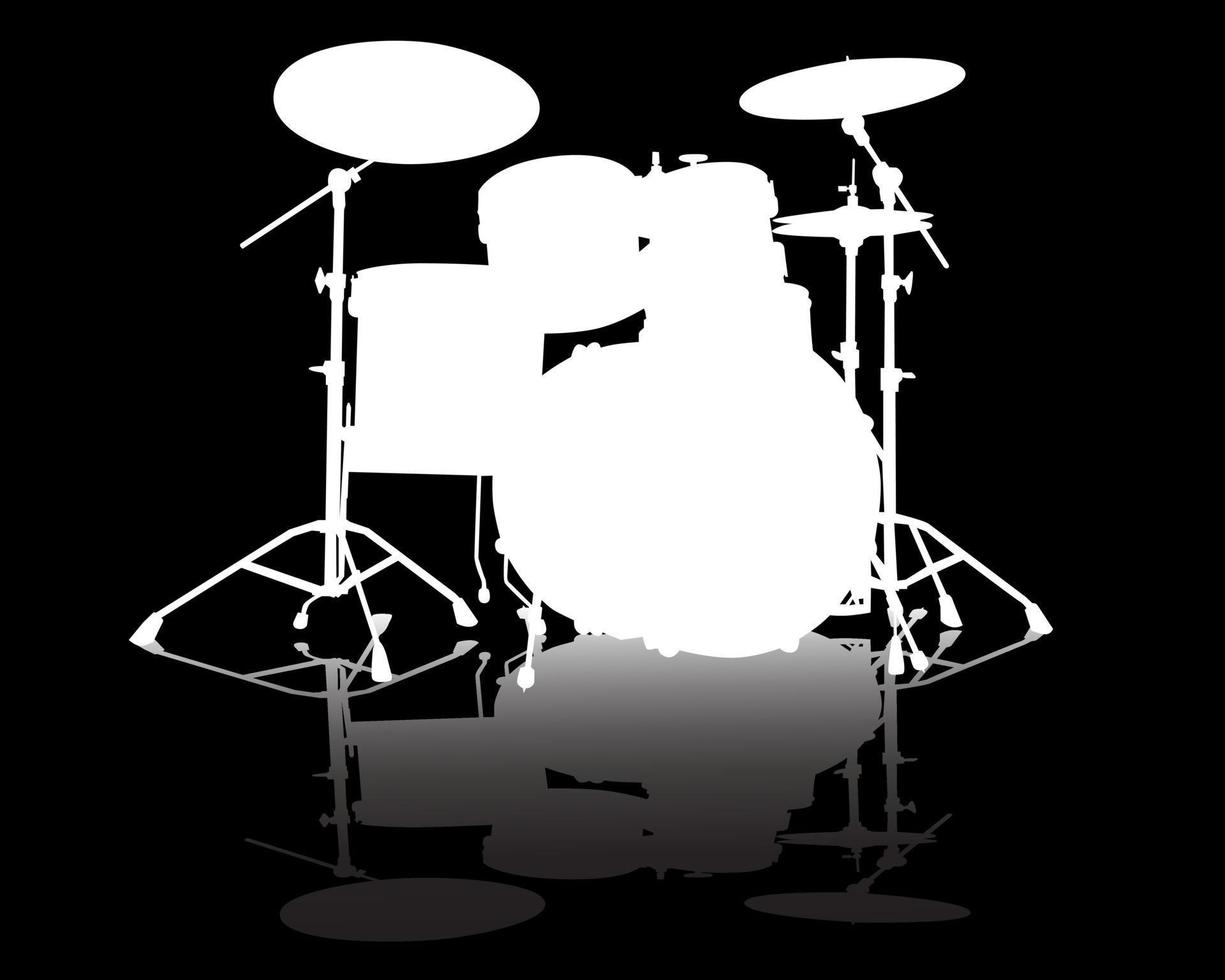 silhouette blanche d'installation de type tambour vecteur