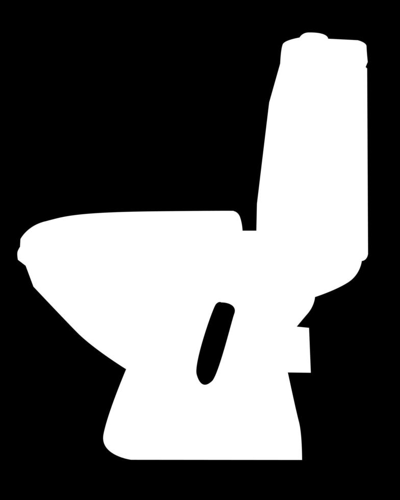 silhouette blanche d'une cuvette de toilette vecteur