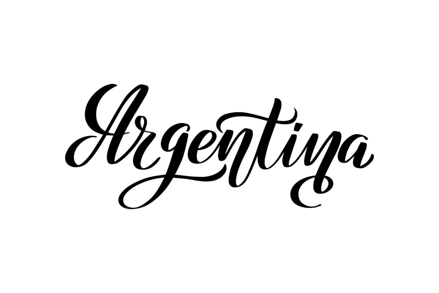 lettrage au pinceau manuscrit inspirant argentine. illustration de calligraphie vectorielle isolée sur fond blanc. typographie pour bannières, badges, cartes postales, t-shirts, impressions, affiches. vecteur