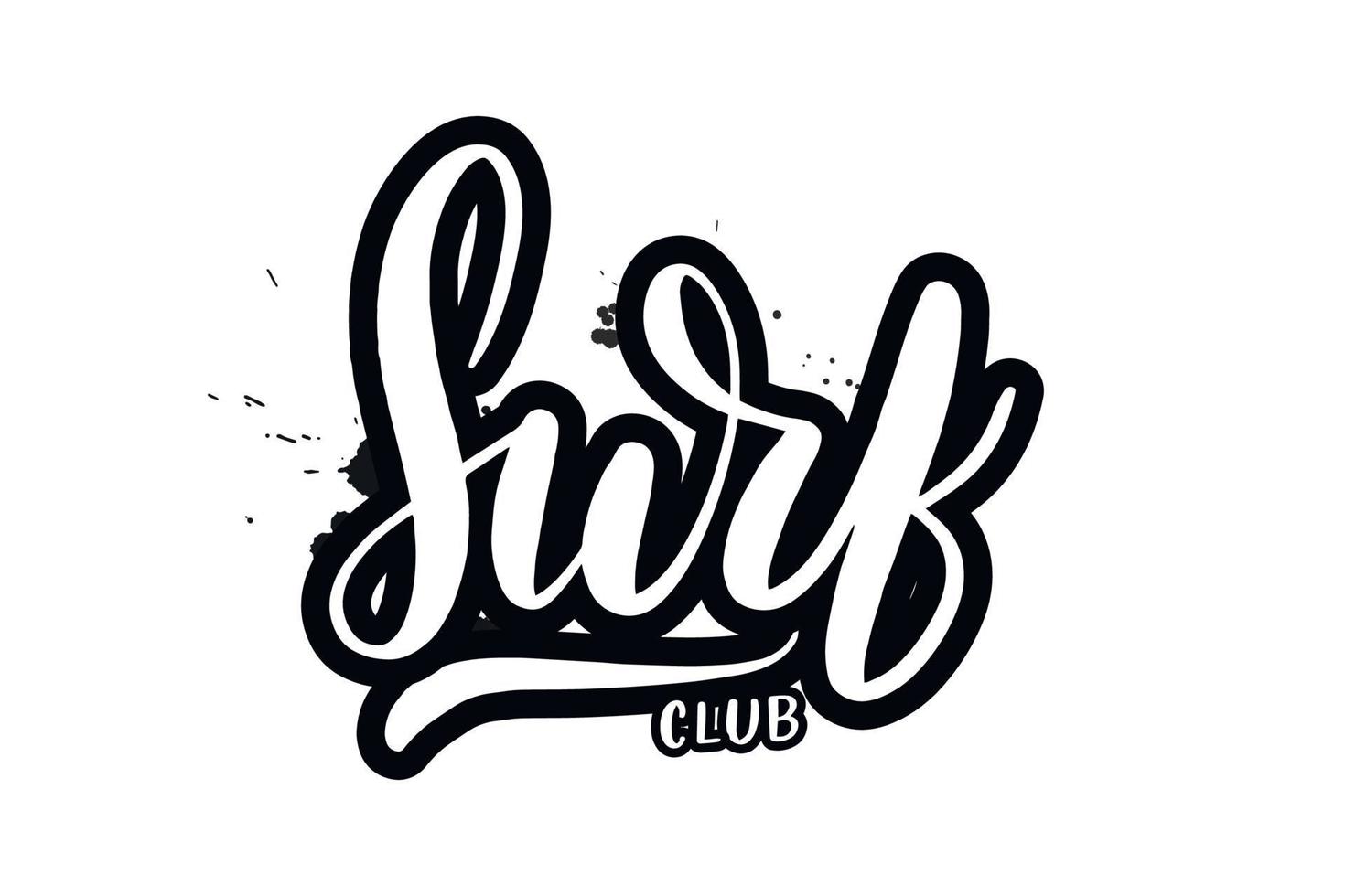 club de surf de lettrage au pinceau manuscrit inspirant. illustration de calligraphie vectorielle isolée sur fond blanc. typographie pour bannières, badges, cartes postales, t-shirts, impressions, affiches. vecteur