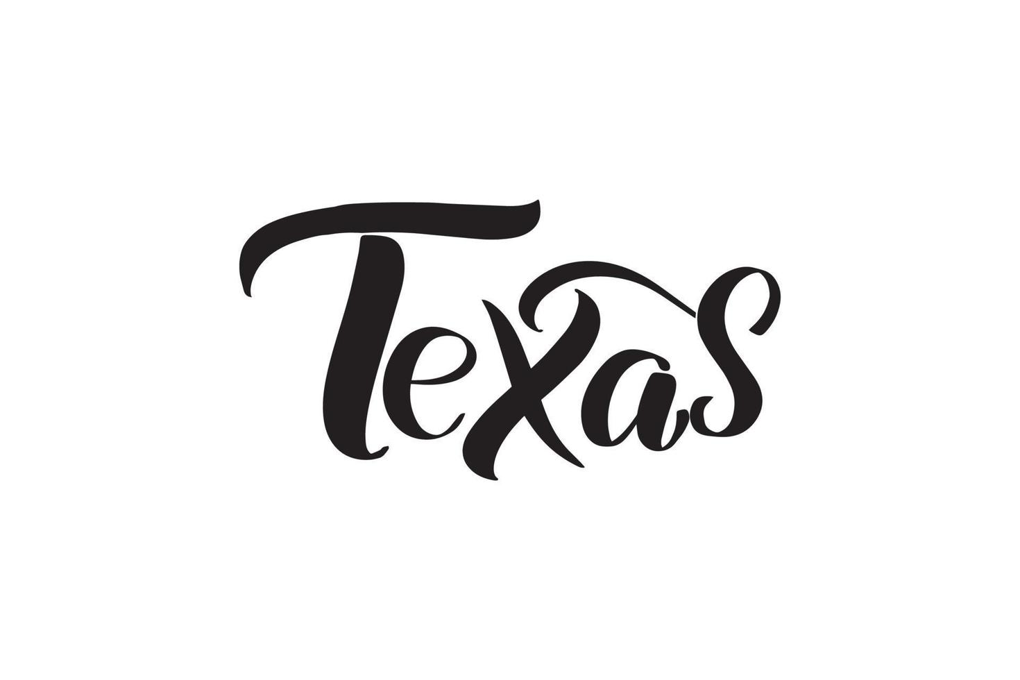 lettrage au pinceau manuscrit inspirant au texas. illustration de calligraphie vectorielle isolée sur fond blanc. typographie pour bannières, badges, cartes postales, t-shirts, impressions, affiches. vecteur