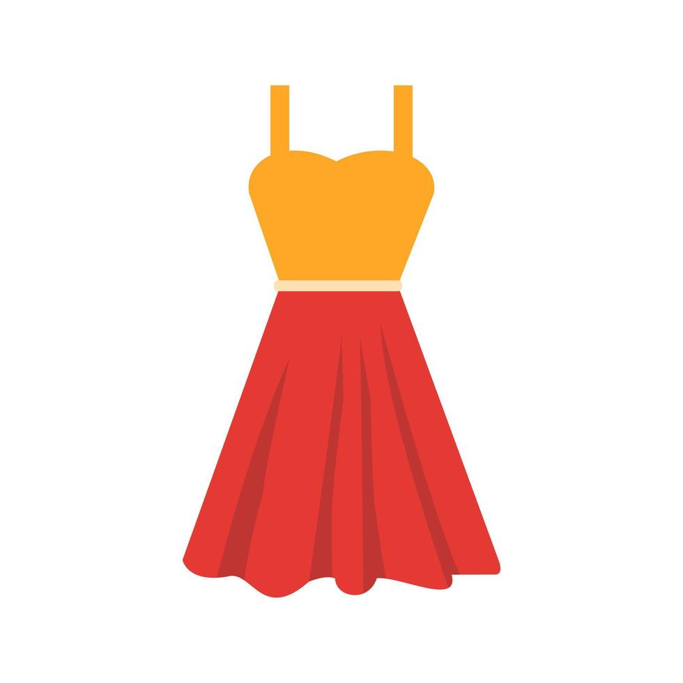 icône plate multicolore de la robe de la femme vecteur