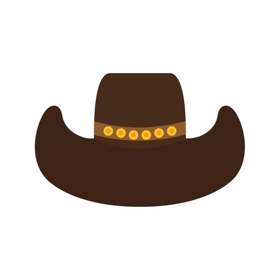 icône plate multicolore de chapeau de cowboy vecteur