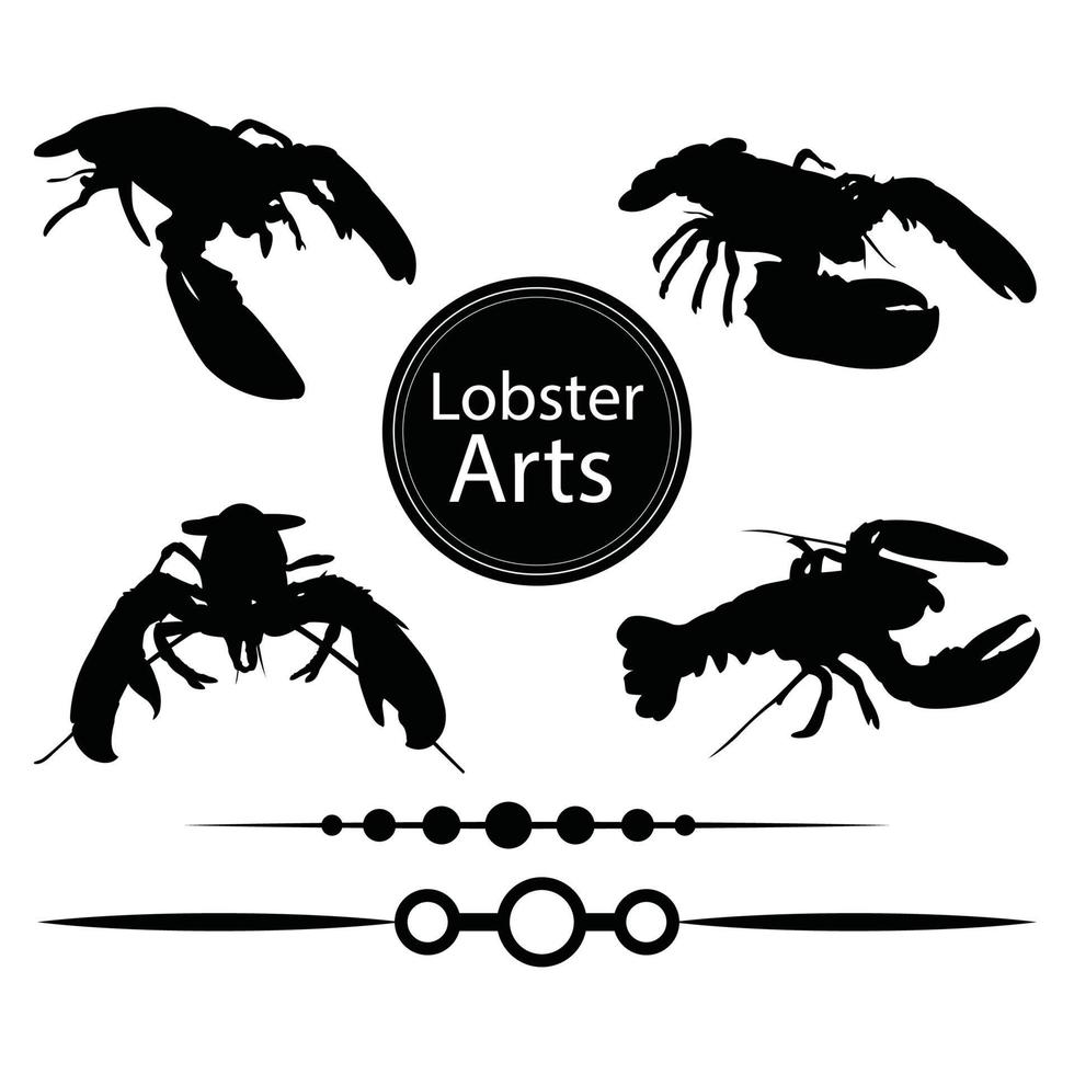 homard en silhouette clipart noir fichier vectoriel