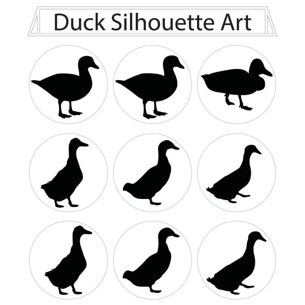 canard silhouette art canard noir amour design vecteur