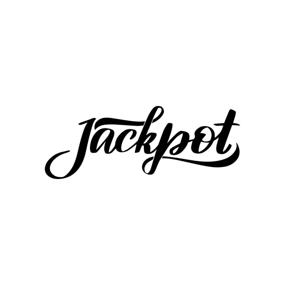 jackpot de lettrage au pinceau manuscrit inspirant. illustration de calligraphie vectorielle isolée sur fond blanc. typographie pour bannières, badges, cartes postales, t-shirts, impressions, affiches. vecteur