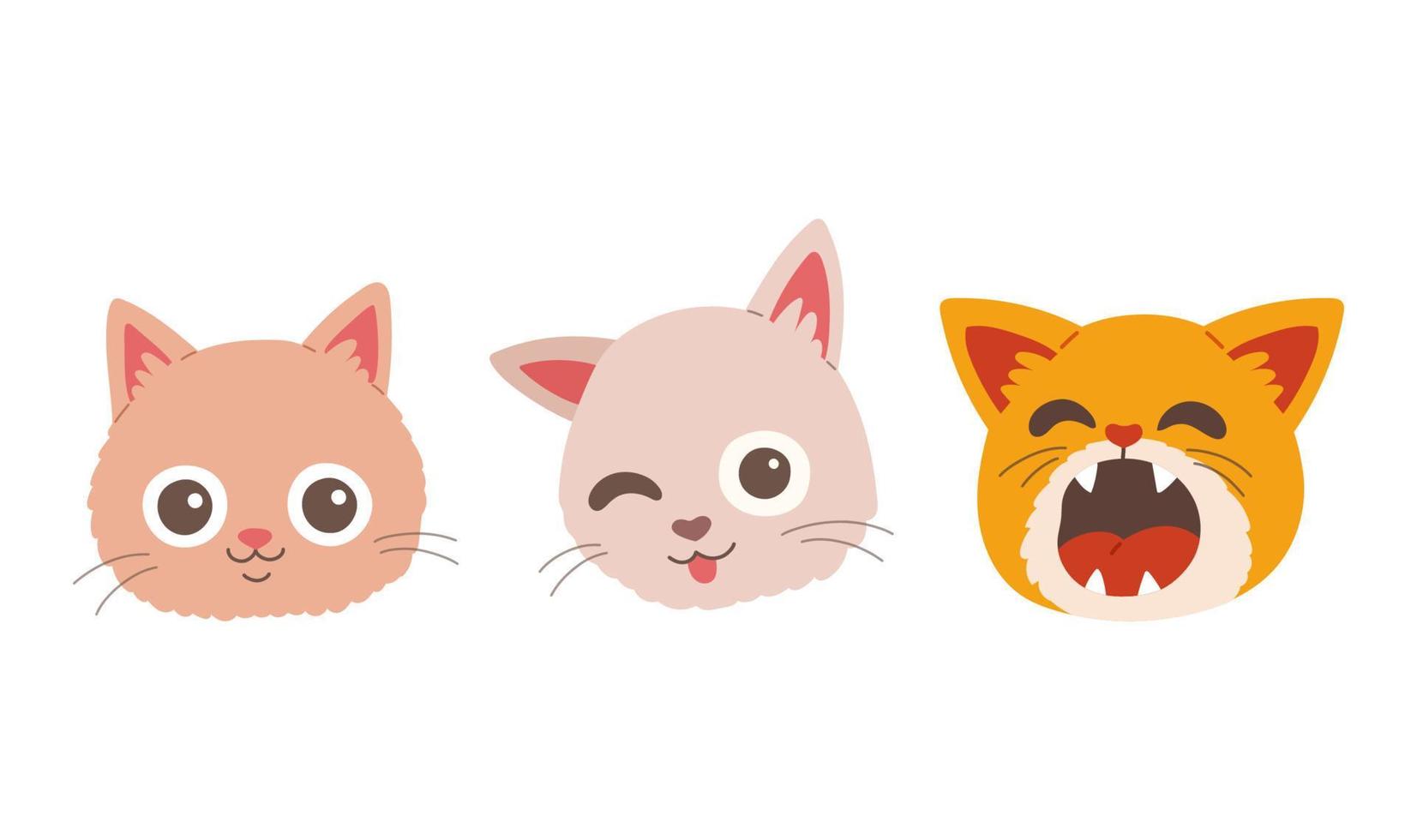 museau de chat visage de chat illustration vectorielle simple vecteur