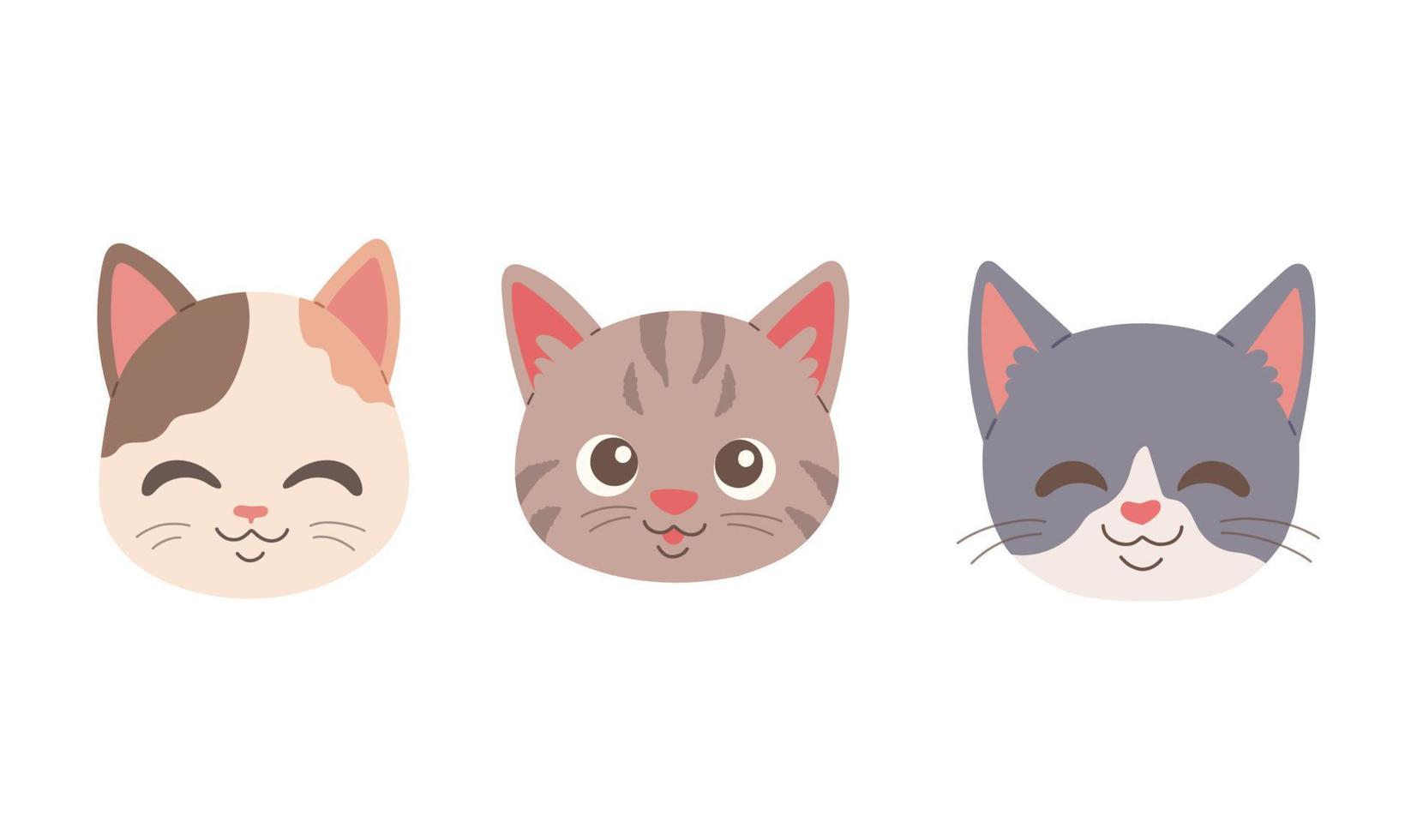 museau de chat visage de chat illustration vectorielle simple vecteur