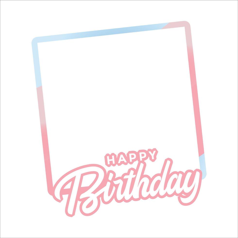 cadre multicolore joyeux anniversaire, bonheur, effet de texte rose joyeux anniversaire, illustration vectorielle anniversaire sur fond blanc, cadre de fête, ombre rose, cadre multicolore. vecteur